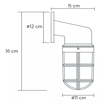 Lucide 11892/01/30 - Venkovní nástěnná lampa DUDLEY 1xE27/40W/230V IP44 černá