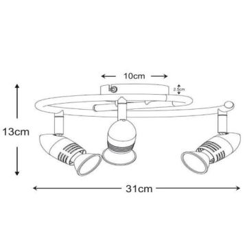 Lucide 13955/14/12 - LED bodové svítidlo CARO-LED 3xGU10/5W/230V chrom