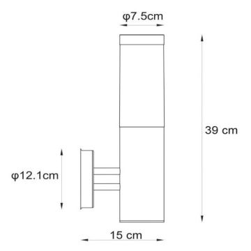 Lucide 14863/01/12 - Venkovní nástěnné svítidlo KIBO 1xE27/20W/230V IP44