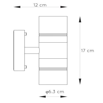 Lucide 14867/11/12 - LED Venkovní nástěnné svítidlo ARNE-LED 2xGU10/5W/230V IP44