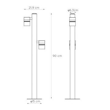 Lucide 14867/98/30 - LED Venkovní lampa ARNE-LED 2xGU10/5W/230V IP44