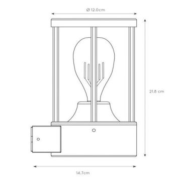 Lucide 14893/01/30 - Venkovní nástěnné svítidlo LORI 1xE27/15W/230V IP44