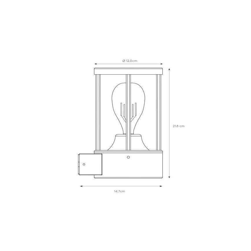 Lucide 14893/01/30 - Venkovní nástěnné svítidlo LORI 1xE27/15W/230V IP44