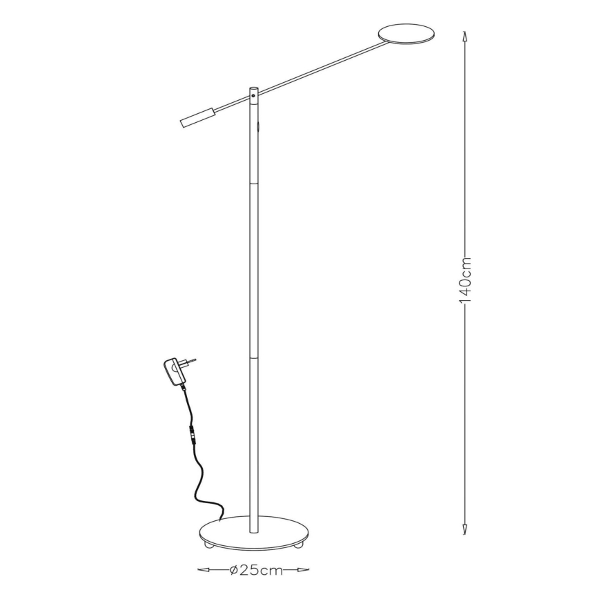 Lucide 19766/09/30 - LED Stmívatelná stojací lampa ANSELMO LED/9W/230V černá