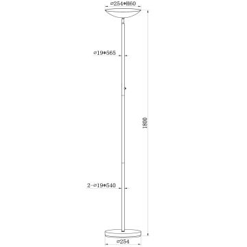 Lucide 19791/20/02 - LED Stmívatelná stojací lampa ZENITH LED/20W/230V zlatá