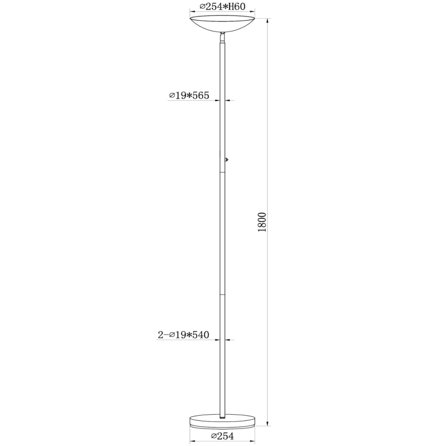 Lucide 19791/20/02 - LED Stmívatelná stojací lampa ZENITH LED/20W/230V zlatá