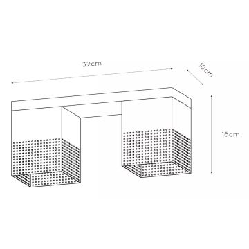 Lucide 21123/02/02 - Stropní svítidlo RENATE 2xE27/40W/230V zlatá/černá