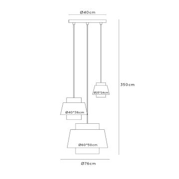 Lucide 21435/13/38 - Lustr na lanku TRIBUTE 3xE27/40W/230V krémová