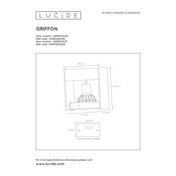 Lucide 22969/12/30 - LED Stmívatelné bodové svítidlo GRIFFON 1xGU10/12W/230V