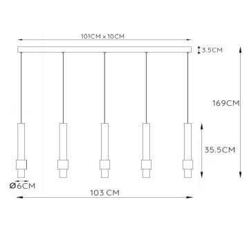 Lucide 24402/30/30 - LED Stmívatelný lustr na lanku MARGARY 5xLED/4,2W/230V černá