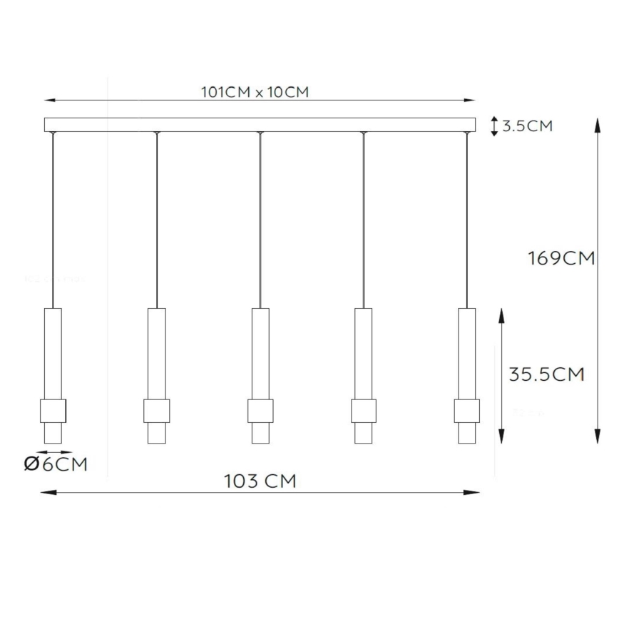 Lucide 24402/30/30 - LED Stmívatelný lustr na lanku MARGARY 5xLED/4,2W/230V černá