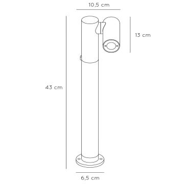 Lucide 27895/05/29 - LED Venkovní lampa TATUM LED/5W/230V IP65 43 cm antracit