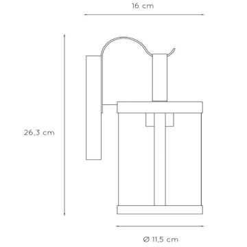 Lucide 29825/01/30 - Venkovní nástěnné svítidlo LINDELO 1xE27/60W/230V IP23