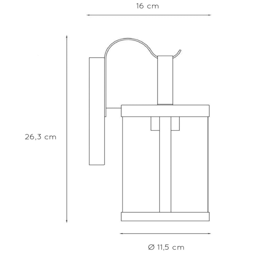 Lucide 29825/01/30 - Venkovní nástěnné svítidlo LINDELO 1xE27/60W/230V IP23