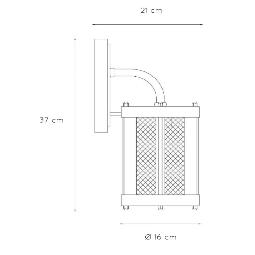 Lucide 29826/01/30 - Venkovní nástěnné svítidlo MAKKUM 1xE27/60W/230V IP23