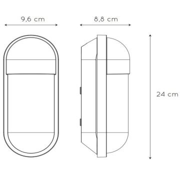 Lucide 29897/01/30 - Venkovní nástěnné svítidlo CAPSULE 1xE27/15W/230V IP54