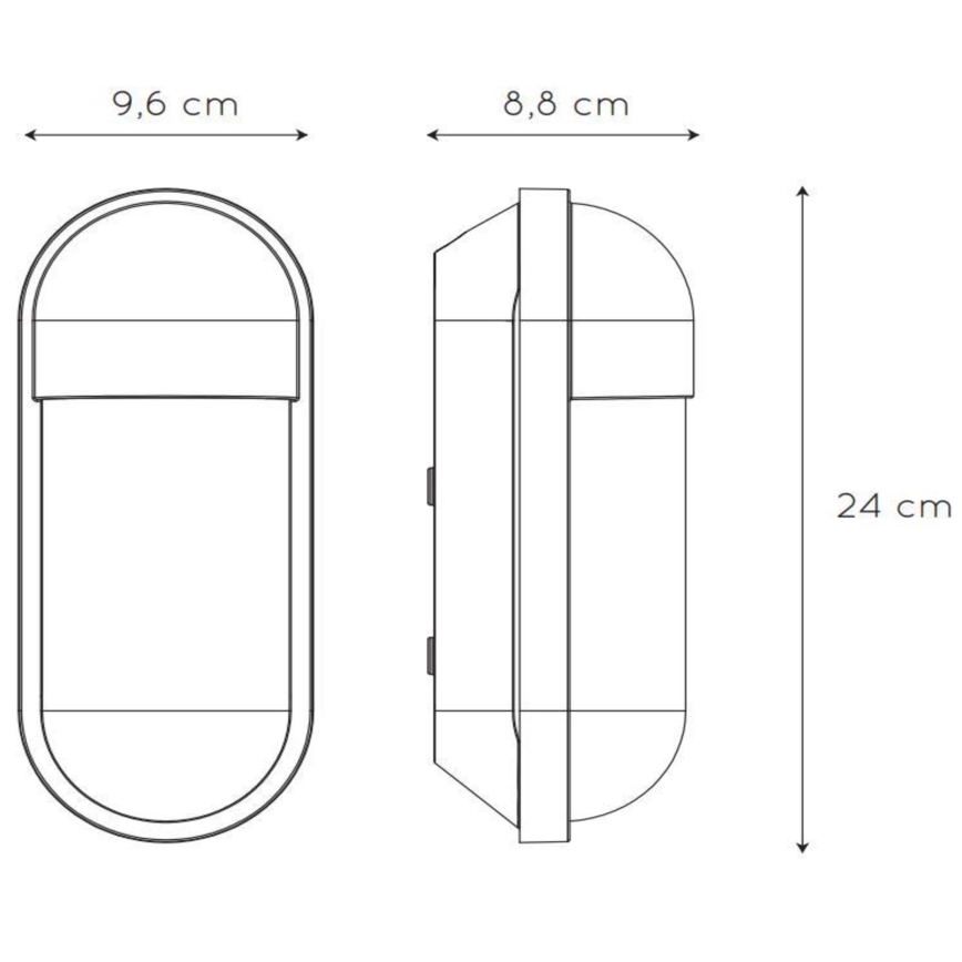 Lucide 29897/01/30 - Venkovní nástěnné svítidlo CAPSULE 1xE27/15W/230V IP54