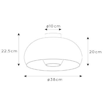 Lucide 30186/38/30 - Stropní svítidlo SHARAN 1xE27/60W/230V pr. 38 cm černá