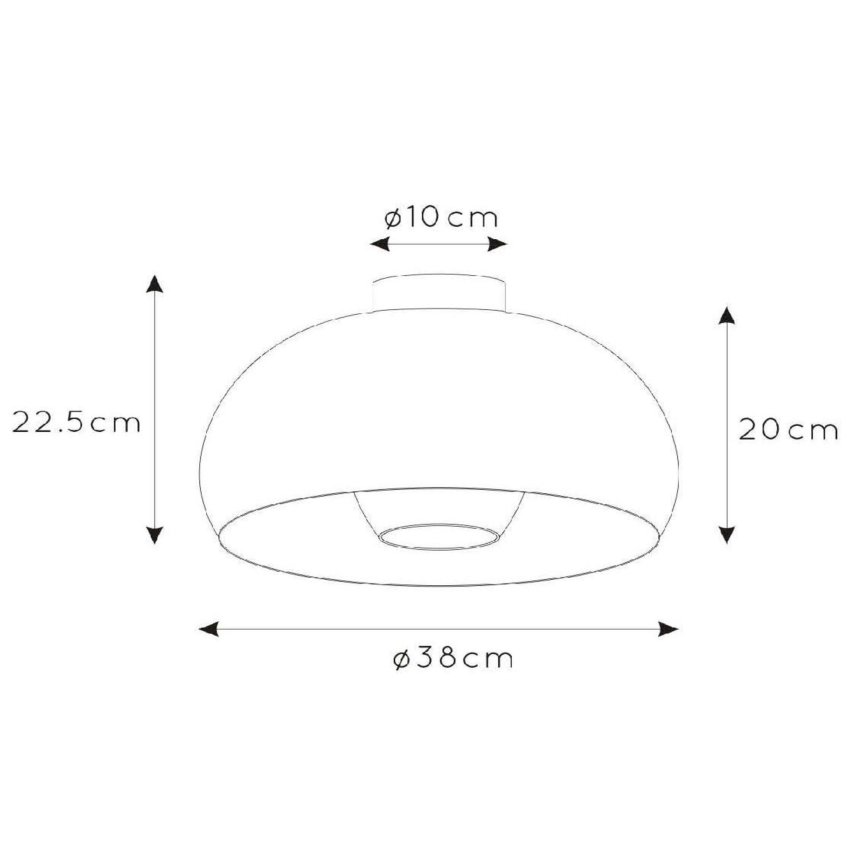 Lucide 30186/38/30 - Stropní svítidlo SHARAN 1xE27/60W/230V pr. 38 cm černá