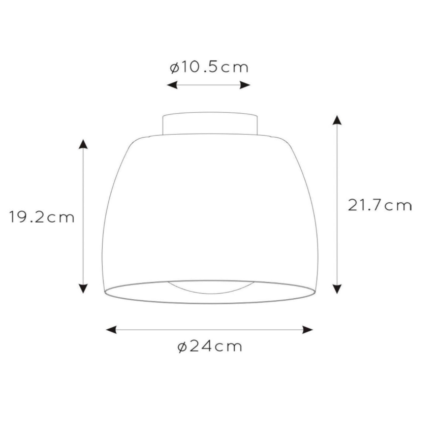 Lucide 30188/01/30 - Stropní svítidlo NOLAN 1xE27/60W/230V pr. 24 cm černá