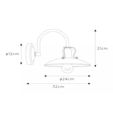 Lucide 30276/01/38 - Nástěnné svítidlo RÖMER 1xE27/60W/230V