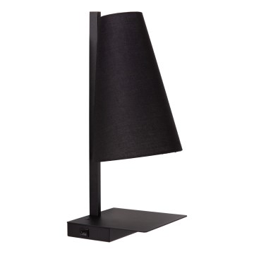 Lucide 30295/01/30 - Stmívatelná stolní lampa GREGORY 1xE27/60W/230V USB černá