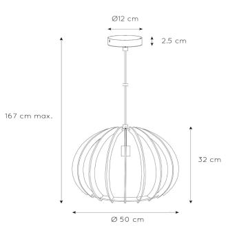 Lucide 34424/50/76 - Závěsné svítidlo BOUNDE 1xE27/60W/230V béžové 50 cm