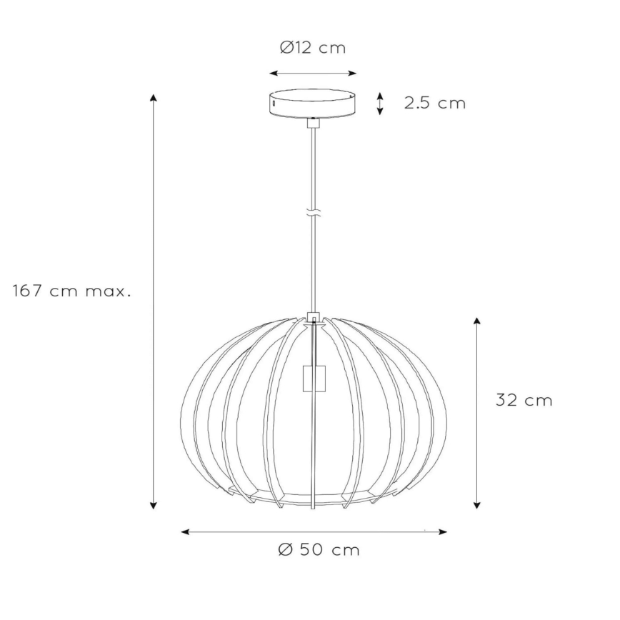 Lucide 34424/50/76 - Závěsné svítidlo BOUNDE 1xE27/60W/230V béžové 50 cm