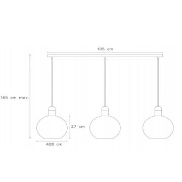 Lucide 34438/03/61 - Lustr na lanku JULIUS 3xE27/40W/230V