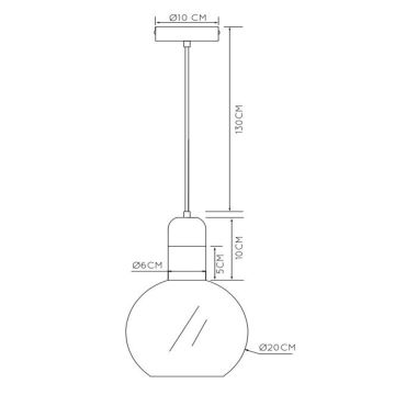 Lucide 34438/20/61 - Lustr na lanku JULIUS 1xE27/40W/230V pr. 20 cm