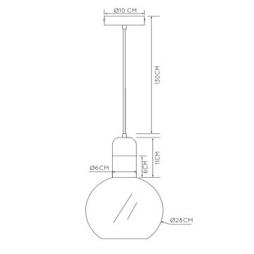 Lucide 34438/28/61 - Lustr na lanku JULIUS 1xE27/40W/230V pr. 28 cm