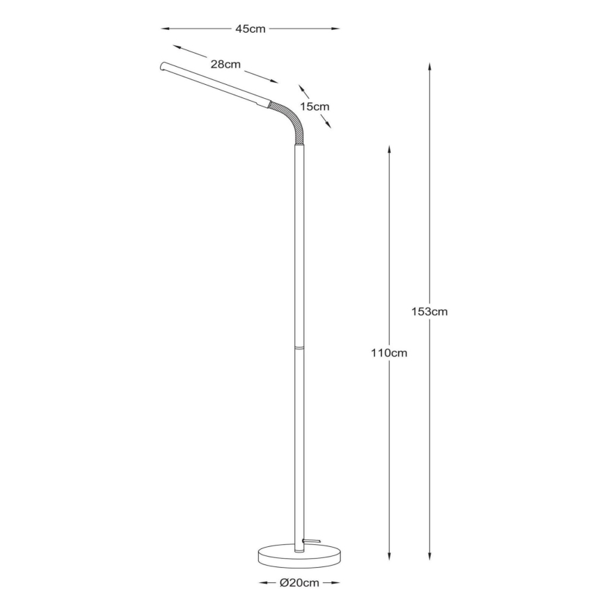 Lucide 36712/05/30 - LED Stojací lampa GILLY LED/6W/230V černá