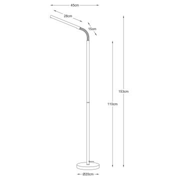 Lucide 36712/05/31 - LED Stojací lampa GILLY LED/6W/230V bílá