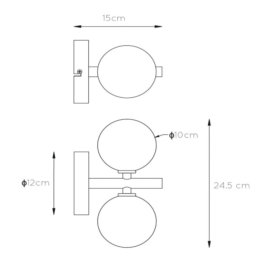 Lucide 45274/02/30 - Nástěnné svítidlo TYCHO 2xG9/28W/230V černá