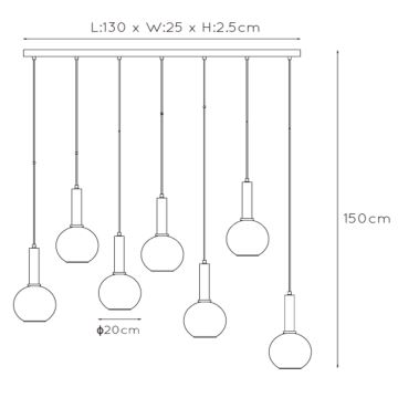 Lucide 45402/07/30 - Lustr na lanku MARIUS 7xE27/40W/230V černá