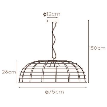 Lucide 45449/76/30 - Lustr na lanku ELODIE 3xE27/40W/230V černá