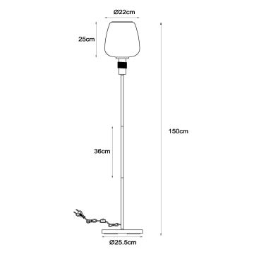 Lucide 45708/01/62 - Stojací lampa ILONA 1xE27/40W/230V černá/béžová