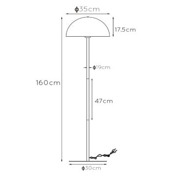 Lucide 45796/01/35 - Stojací lampa SIEMON 1xE27/40W/230V modrá