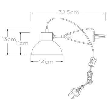 Lucide 45987/01/30 - Lampa s klipem MOYS 1xE27/40W/230V černá