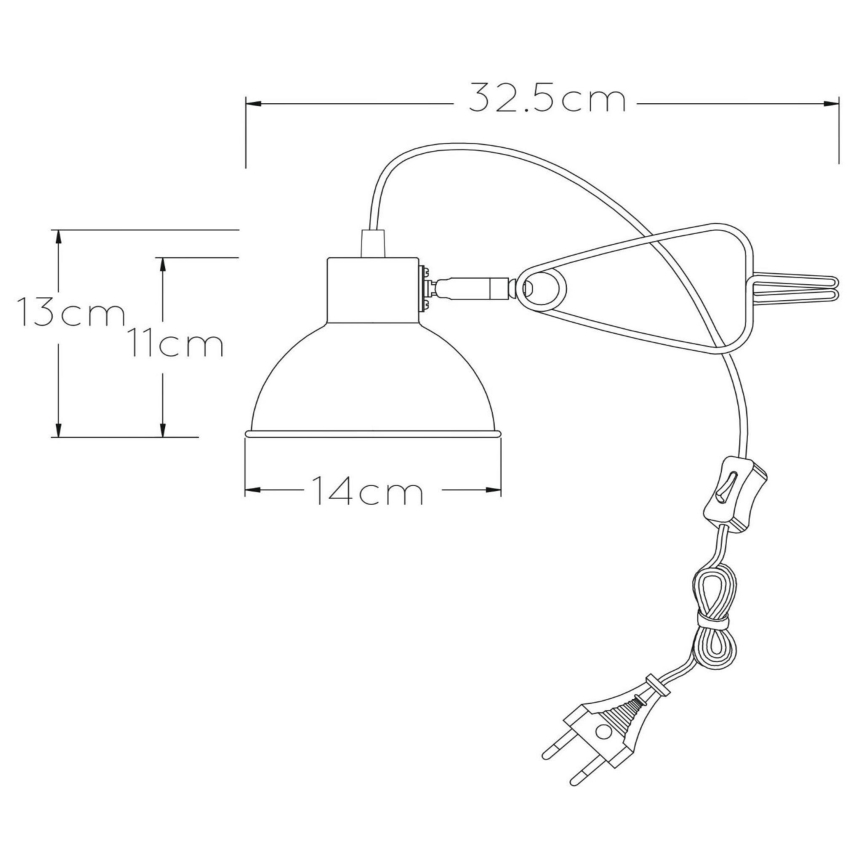 Lucide 45987/01/30 - Lampa s klipem MOYS 1xE27/40W/230V černá