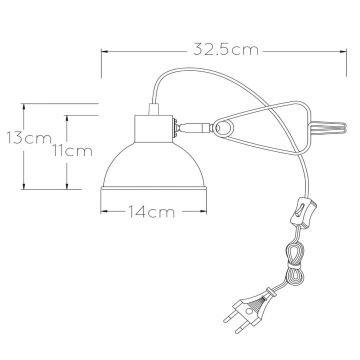 Lucide 45987/01/33 - Lampa s klipem MOYS 1xE27/40W/230V zelená