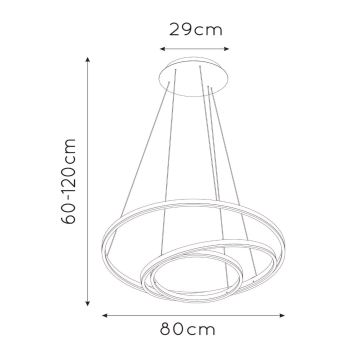 Lucide 46402/99/30 - LED Stmívatelný lustr na lanku TRINITI LED/136W/230V černá