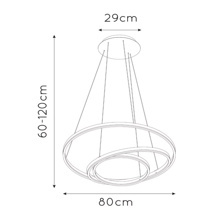 Lucide 46402/99/30 - LED Stmívatelný lustr na lanku TRINITI LED/136W/230V černá