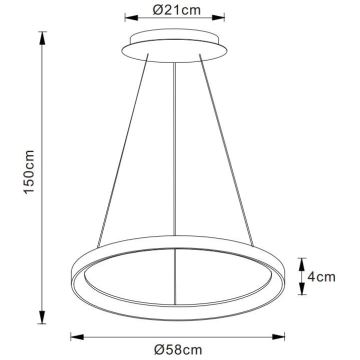 Lucide 46403/48/02 - LED Stmívatelný lustr na lanku VIDAL LED/50W/230V