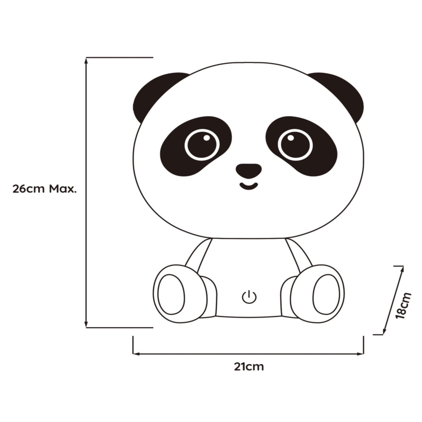 Lucide 71593/03/30 - LED Stmívatelná dotyková dětská lampička DODO LED/3W/5V panda