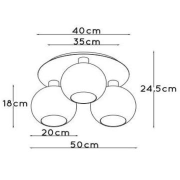 Lucide 74114/03/30 - Stropní svítidlo MARIUS 3xE27/40W/230V černá