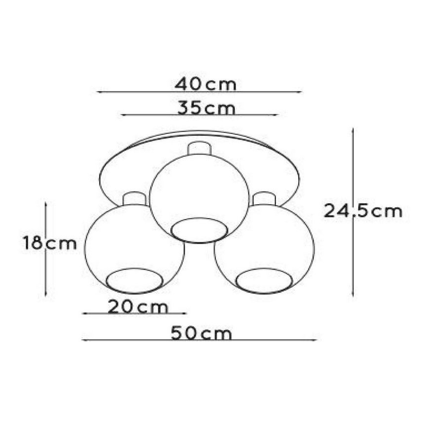 Lucide 74114/03/30 - Stropní svítidlo MARIUS 3xE27/40W/230V černá