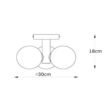 Lucide 74116/03/30 - Koupelnové stropní svítidlo TRUDY 3xG9/40W/230V IP44 černá