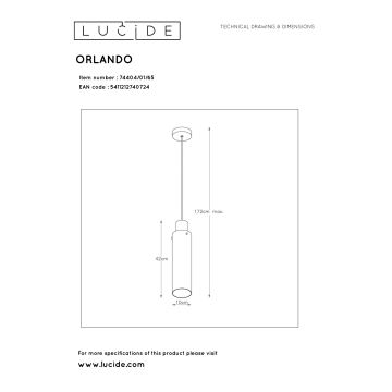 Lucide 74404/01/65 - Lustr na lanku ORLANDO 1xE27/40W/230V