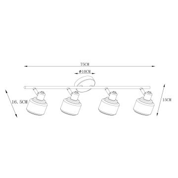 Lucide 77979/04/30 - Bodové svítidlo BJORN 4xE14/40W/230V černá